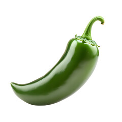 Ripe Green Jalapeo Pepper Isolated on White Background