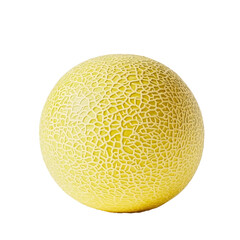 Fresh and Ripe Yellow Canary Melon on White Background