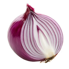 Crisp Purple Onion Slice on White Background