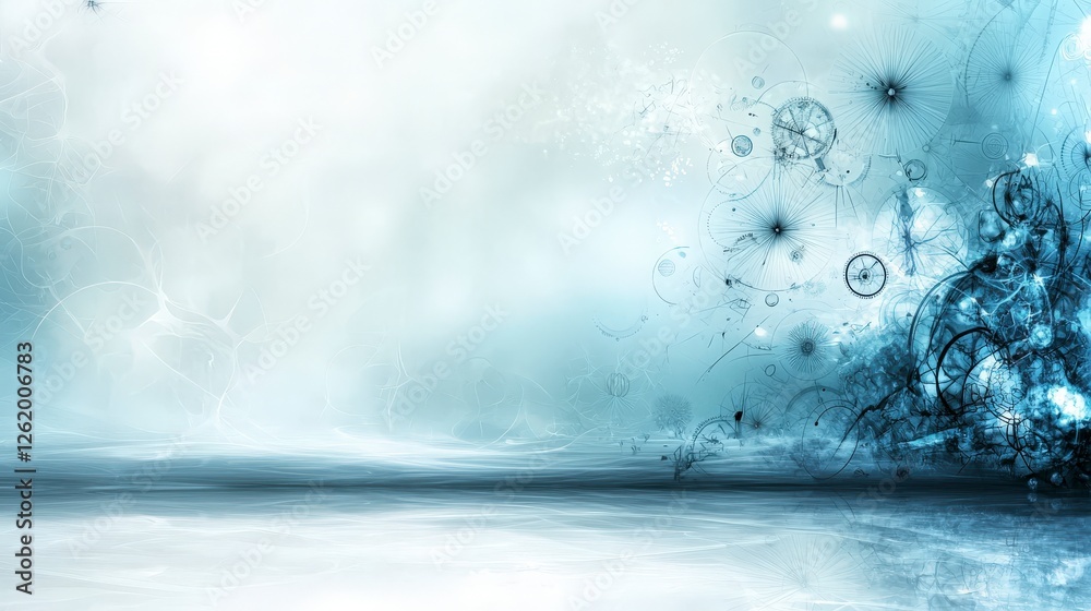 Poster vast abstract space of soft gradients in pale blue digital art ethereal environment contemporary vie