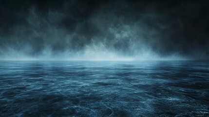 Naklejka premium Ethereal serenity over a vast abstract void oceanic depths digital art muted tones atmospheric concept