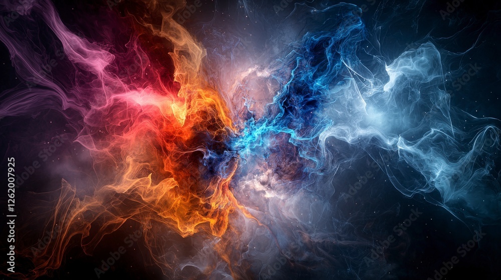 Poster abstract streaks of bright light piercing a gradient of color digital art cosmic environment vivid p