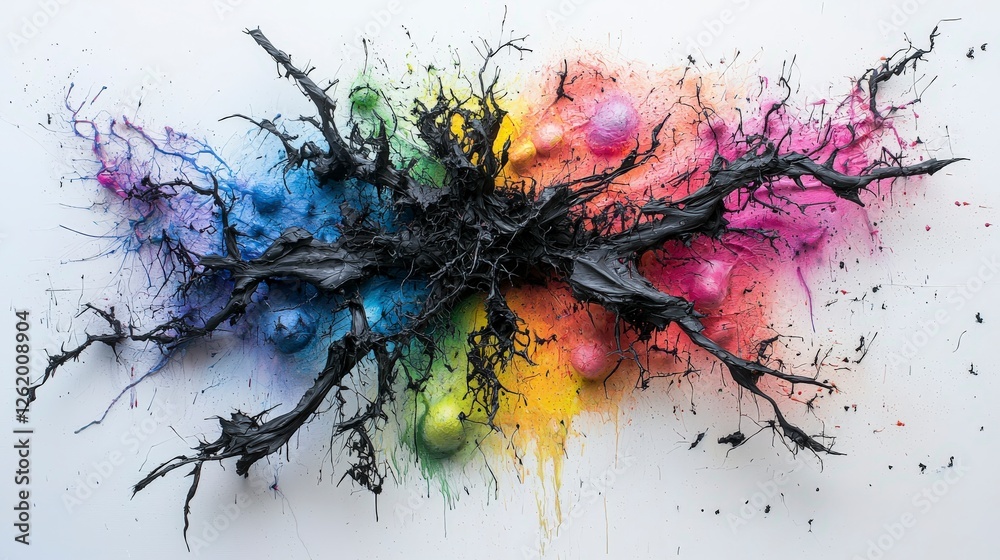 Poster vivid abstract art display modern gallery digital artwork colorful environment artistic perspective 