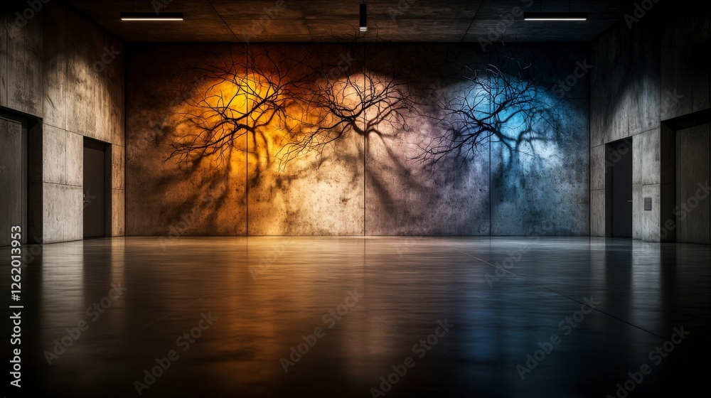 Poster minimalist gallery artistic shadows of dreams and colors in a calm interior environment
