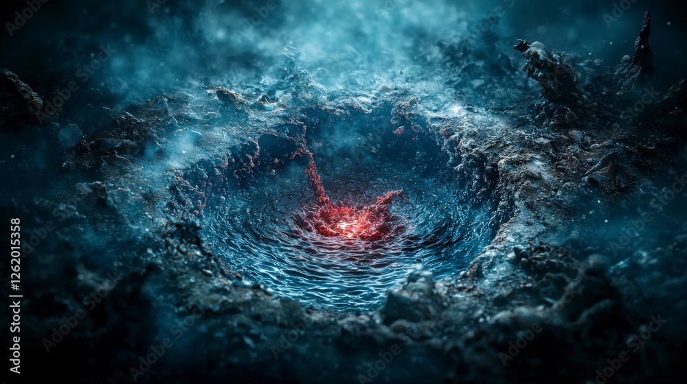 Poster soft melancholic ripples disrupting still waters nature scene abstract aesthetics enigmatic environm