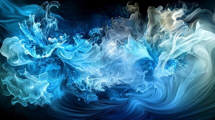 Obraz premium Fluid motion and subtle textures in ocean waves abstract art digital design serene atmosphere close-up viewpoint