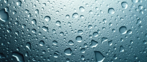 Water droplets on a glass surface, creating a mesmerizing pattern of reflections and refractions