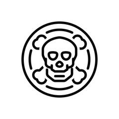 Black line icon for dangerous