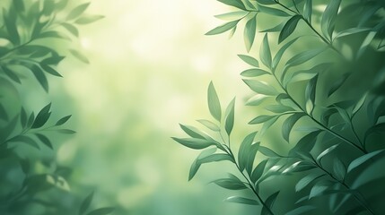 Obraz premium A Dreamy Impression of Nature with a Gentle Blur of Lush Green Leaves Dancing in the Breeze Creating a Tranquil Atmosphere Full of Life and Vibrancy in a Sunlit Forest Setting