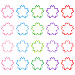 20種の桜のスタンプ