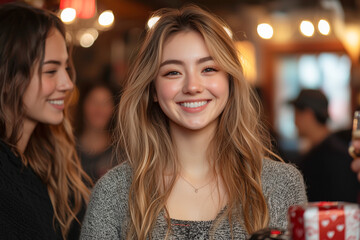 Young Woman Smiling at a Party