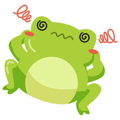 dizzy green frog