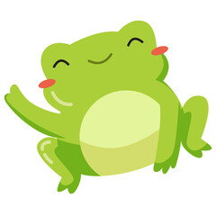 happy green frog