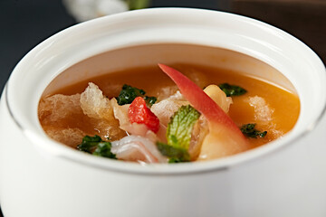 Fish Maw Stewed with Arctic Scallops and Abalone Sauce