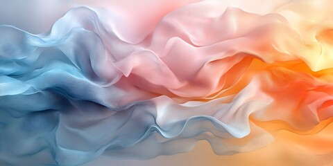 Obraz premium Abstract pastel fabric waves, flowing, soft light. Background design