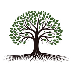 Fototapeta premium Creative tree vector illustration, logo type design