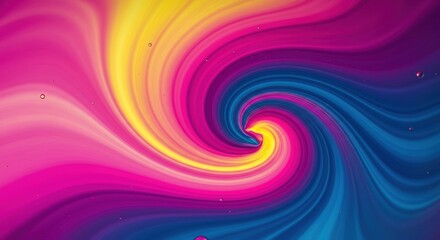 Obraz premium Vibrant swirling abstract pattern showcasing a blend of pink, yellow, and blue colors