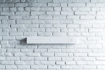 Fototapeta premium A modern brick wall with a small gap, showcasing clean lines and simplicity. Perfect for minimalist or industrial interior design.