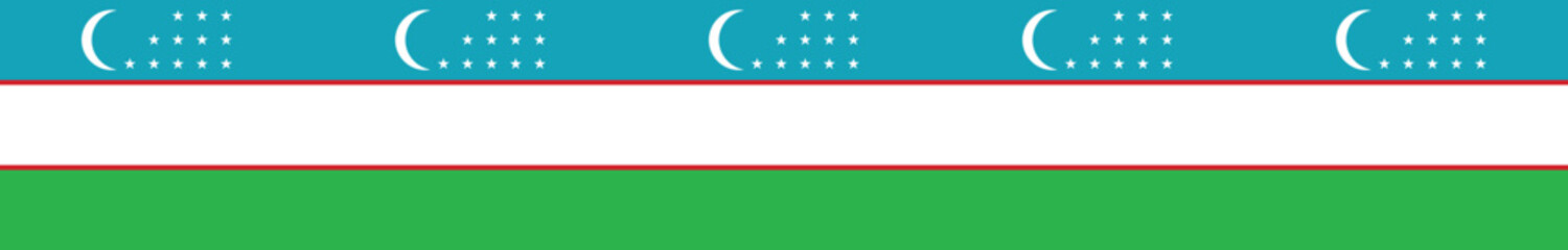 Obraz premium Uzbekistan flag. Uzbekistan long banner flag digital vector illustration