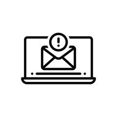 Black line icon for spam