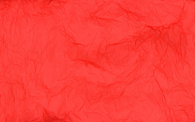 Obraz premium Red crumpled tissue paper texture background detail