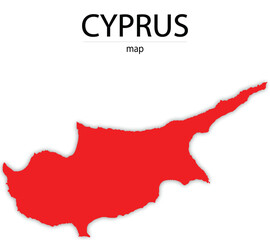 Obraz premium cyprus map in red colour and with trasparent background