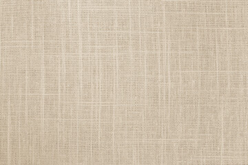Brown linen fabric cloth texture for background, natural textile pattern.