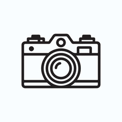 old camera vector silhouette clip art logo design