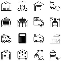 Storage and logistics line icons collection..........................