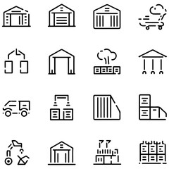 Storage and logistics line icons collection.........................