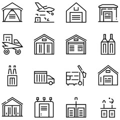 Storage and logistics line icons collection.......