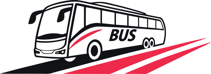 Modern Bus Illustration on Highway