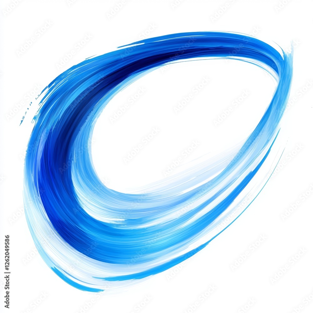Wall mural abstract blue brush stroke curved design representing fluidity and movement in artistic expression f