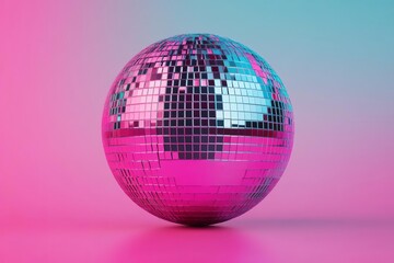 A vibrant disco ball reflecting colorful lights in a modern setting.