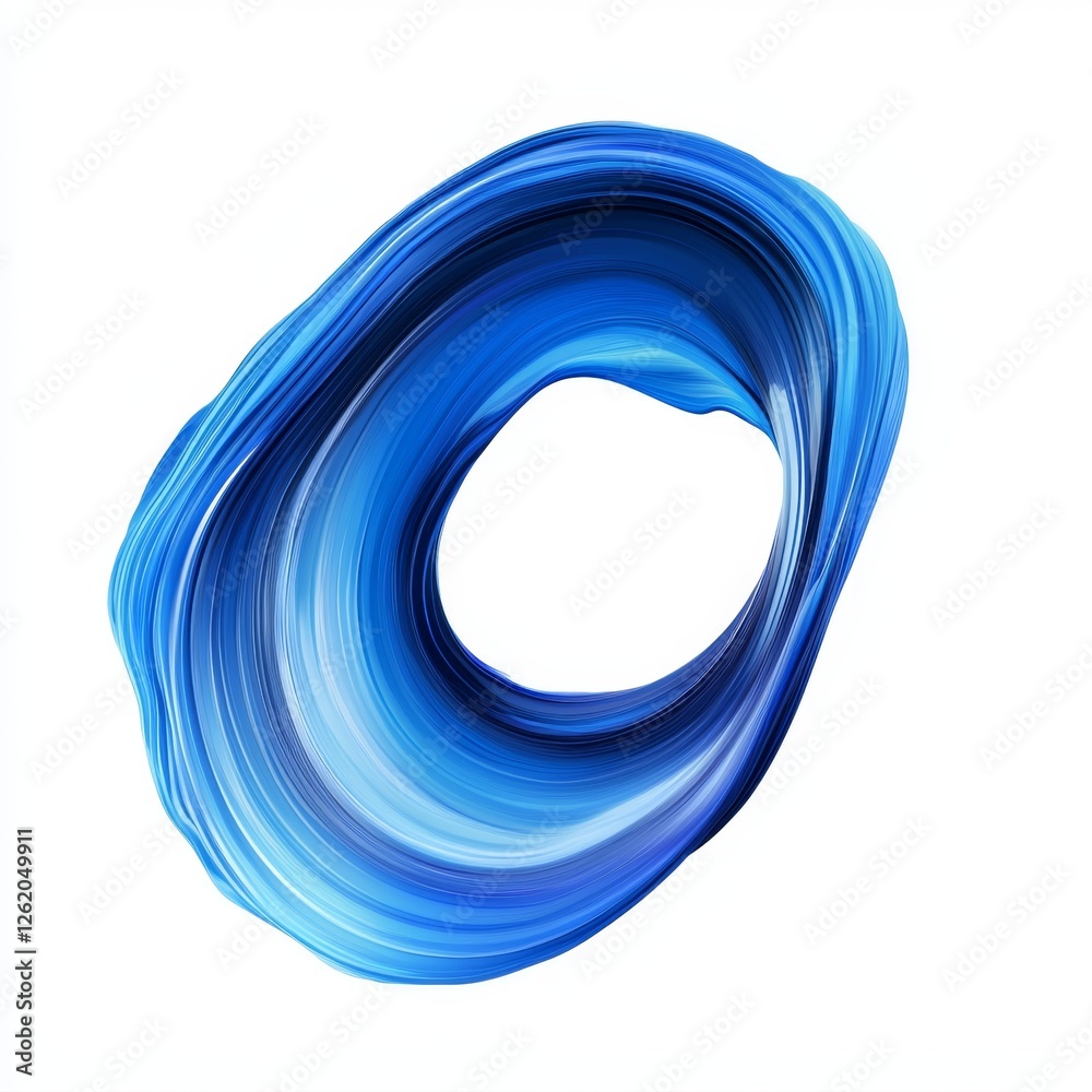 Wall mural abstract swirling blue shape representing fluid motion, vibrant colors and smooth texture creating a