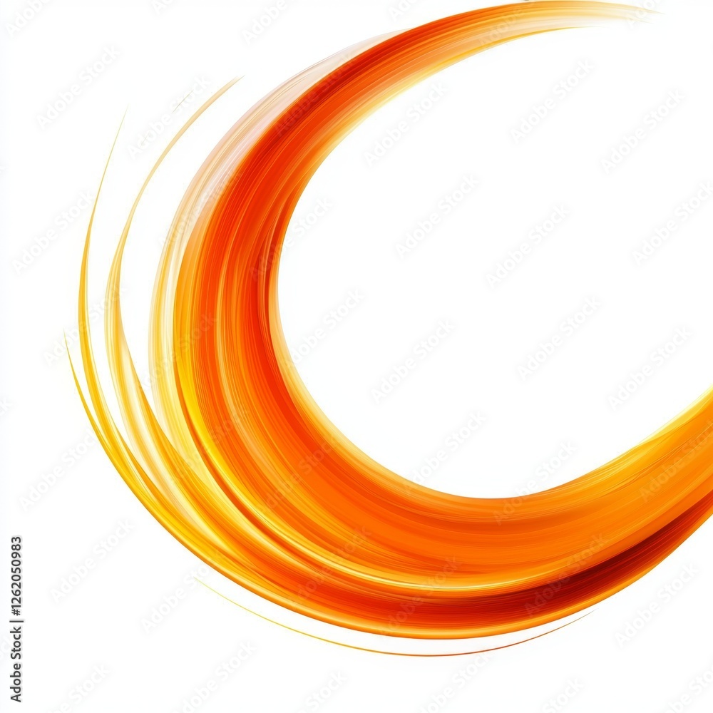 Sticker vibrant abstract circular motion with dynamic orange and yellow swirls creating a sense of energy an