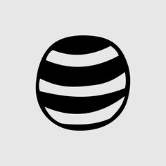 Minimalist black-and-white abstract sphere illustration with bold stripes. A modern and creative geometric design, perfect for digital art, branding, graphic design, and artistic projects.