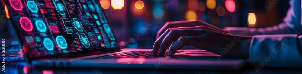 Poster doctor using a computer to write and edit digital patient data files