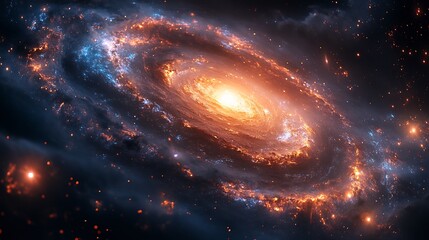 Transparent spiral galaxy pattern bright stars for space themed presentations