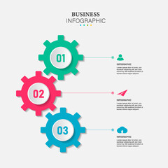Modern infographic arrow design template elements with 3 options