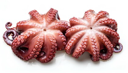 fresh raw octopus isolated on white background