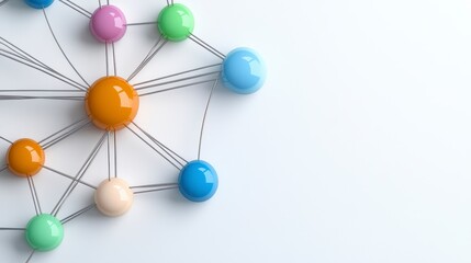 Obraz premium Colorful Sphere Network Abstract Graphic