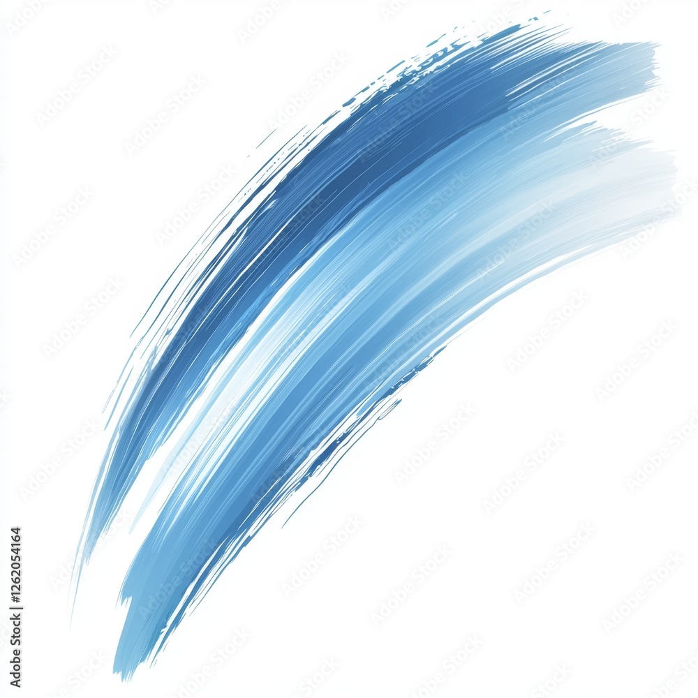 Wall mural abstract artistic blue brush stroke creating a dynamic visual effect on a clean white background for