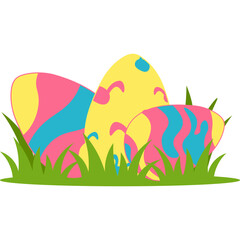 Easter Egg with Grass Illustration