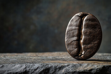 Naklejka premium A Moment in Time The Intricate Details of a Single Coffee Bean on a Neutral Background.