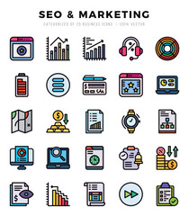 Market & Economy icons Pack. Lineal Color icons set. Market & Economy collection set.