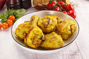 Roasted Chicken leg drumsticks with curry sauce