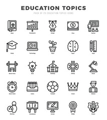 Education Topics Icon Bundle 25 Icons for Websites and Apps