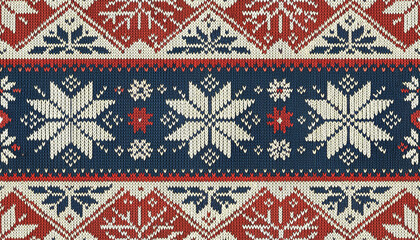 Knit Christmas with Snowflake seamless pattern background