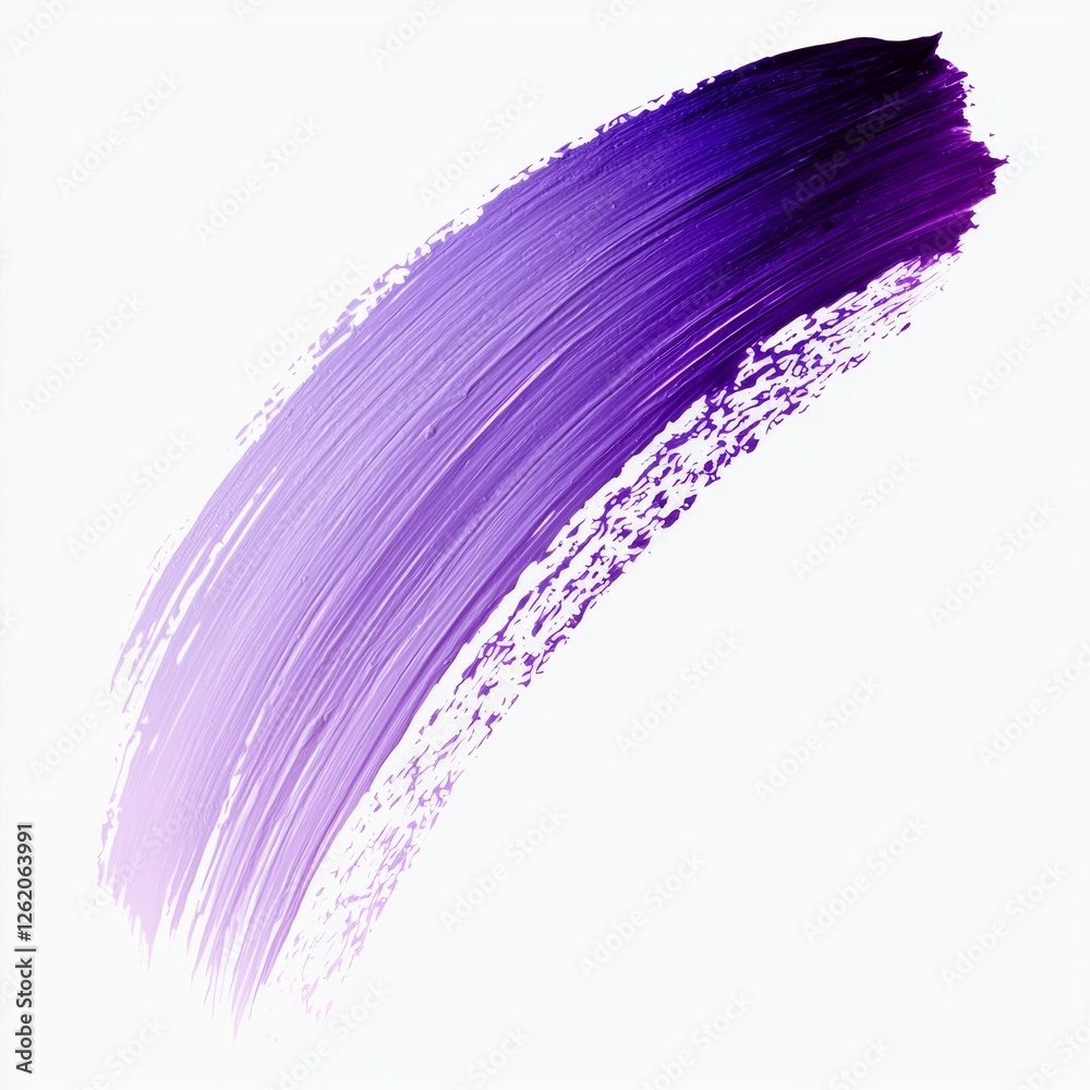 Wall mural abstract brush stroke of purple paint creating a gradient effect on a white background for artistic 